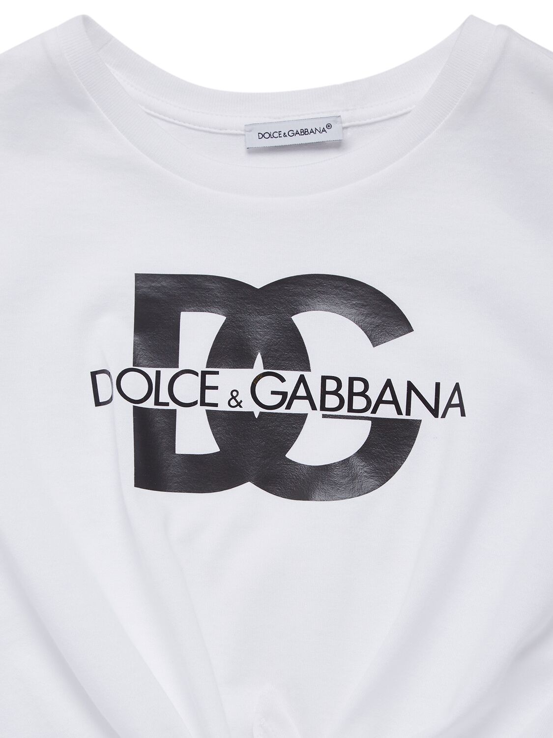 Shop Dolce & Gabbana Cotton T-shirt W/ Knot In Weiss