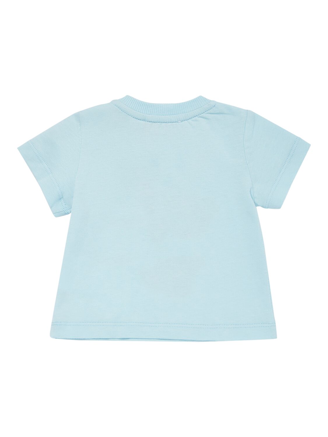 Shop Moschino Cotton Jersey T-shirt & Sweat Shorts In Blue Sky