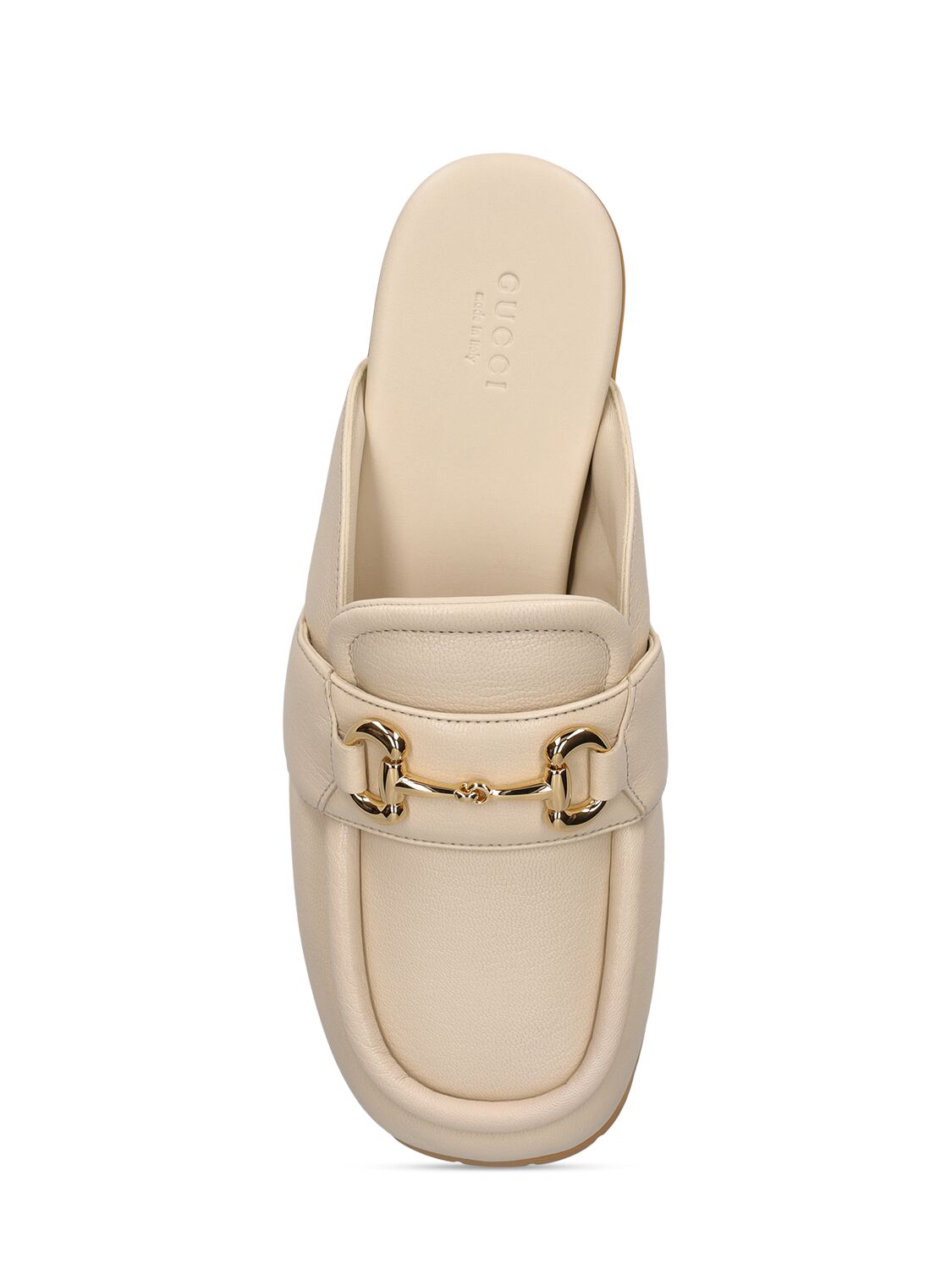 Shop Gucci 20mm Horsebit Leather Loafer Slipper In Ivory