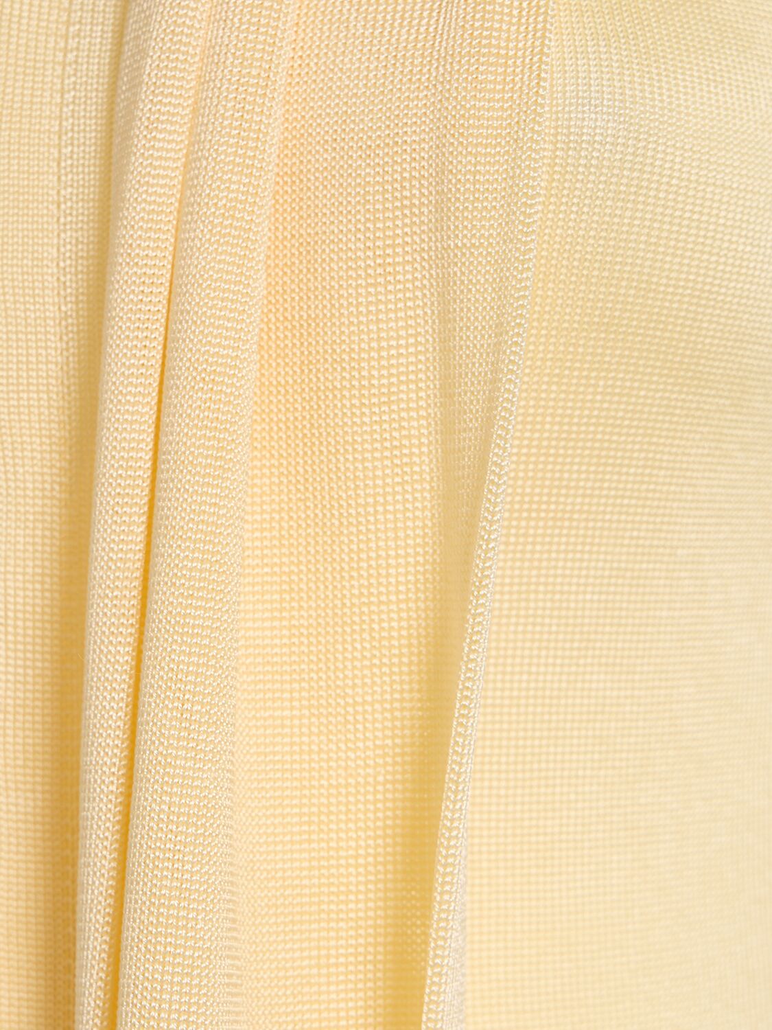 Shop Jacquemus Le Haut Maestra Knit Scarf Top In Light Yellow