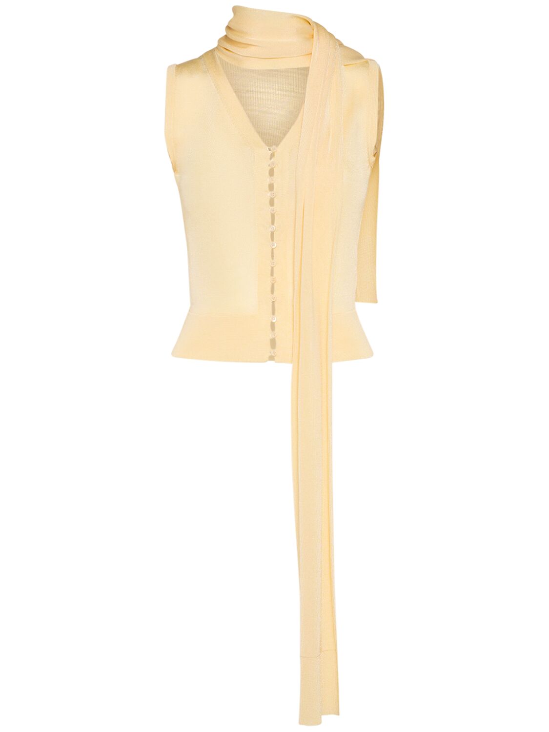Jacquemus Le Haut Maestra Knit Scarf Top In Light Yellow