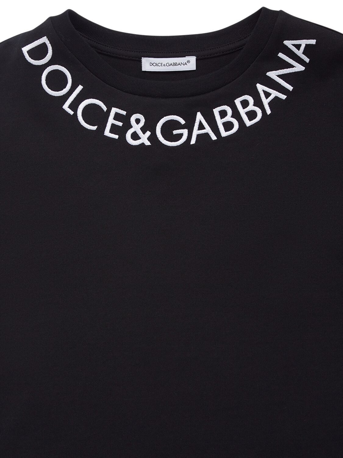 Shop Dolce & Gabbana Embroidered Cotton Jersey T-shirt In Schwarz