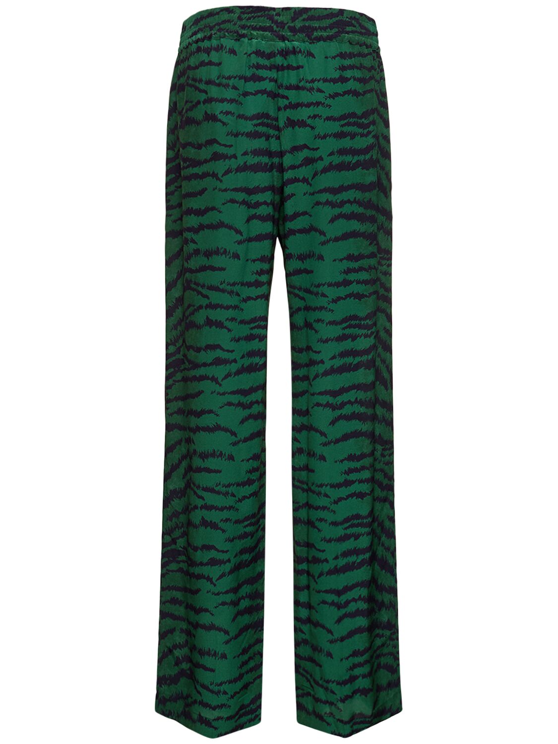Shop Victoria Beckham Printed Silk Pajama Pants In Grün,bunt