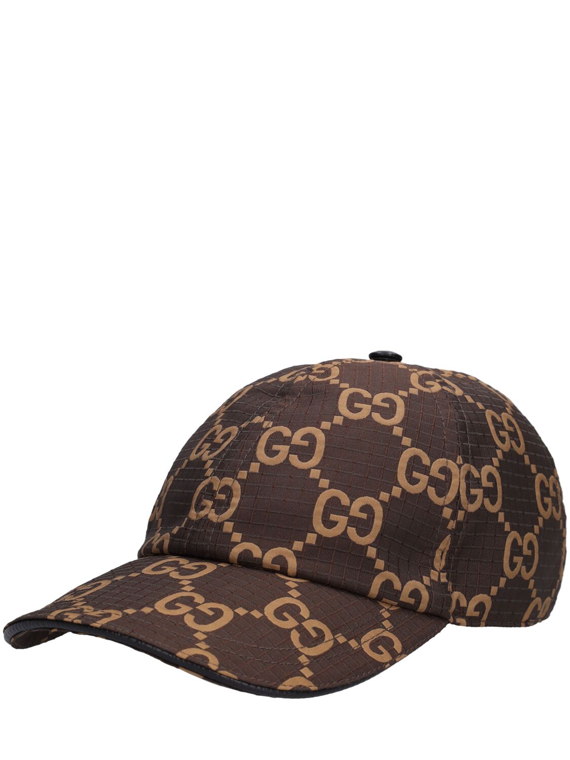 Shop Gucci Gg Ripstop Nylon Baseball Cap In Brown,beige