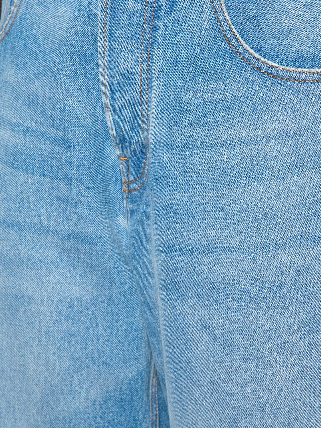 Shop Jacquemus Le De-nîmes Large High Rise Wide Jeans In Blue