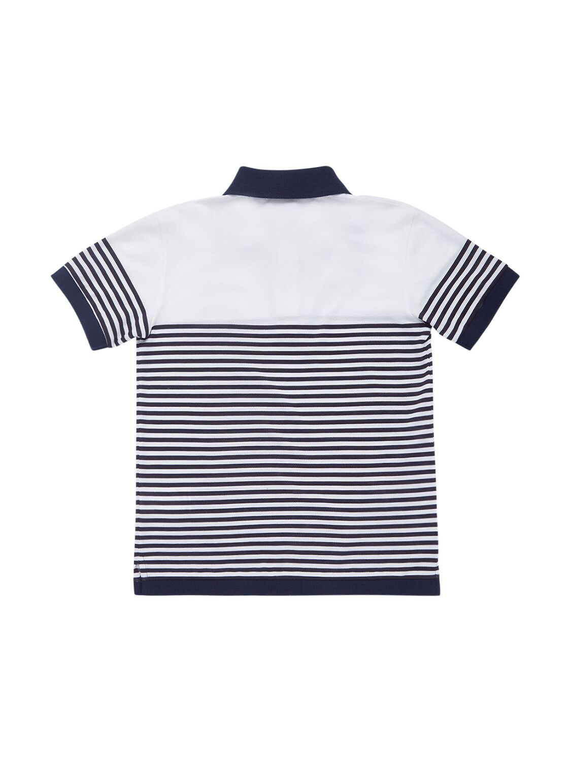 Shop Dolce & Gabbana Striped Cotton Jersey Polo In Weiss,blau