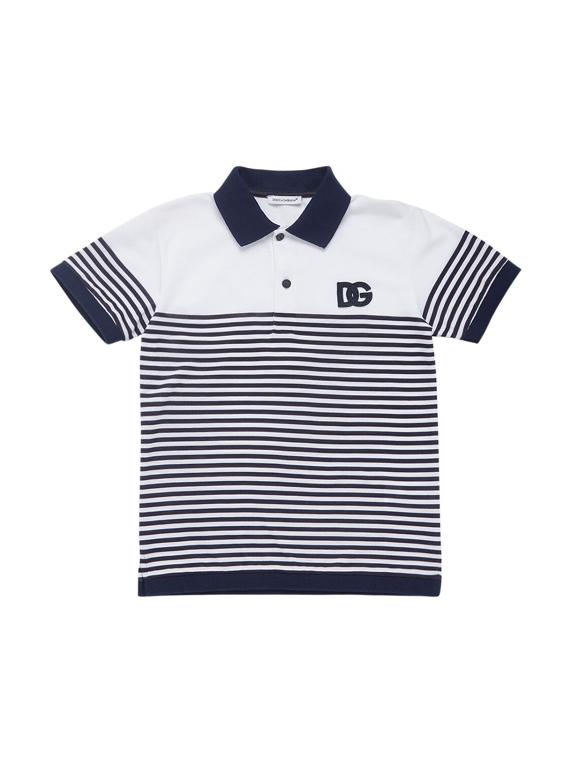 Image of Striped Cotton Jersey Polo