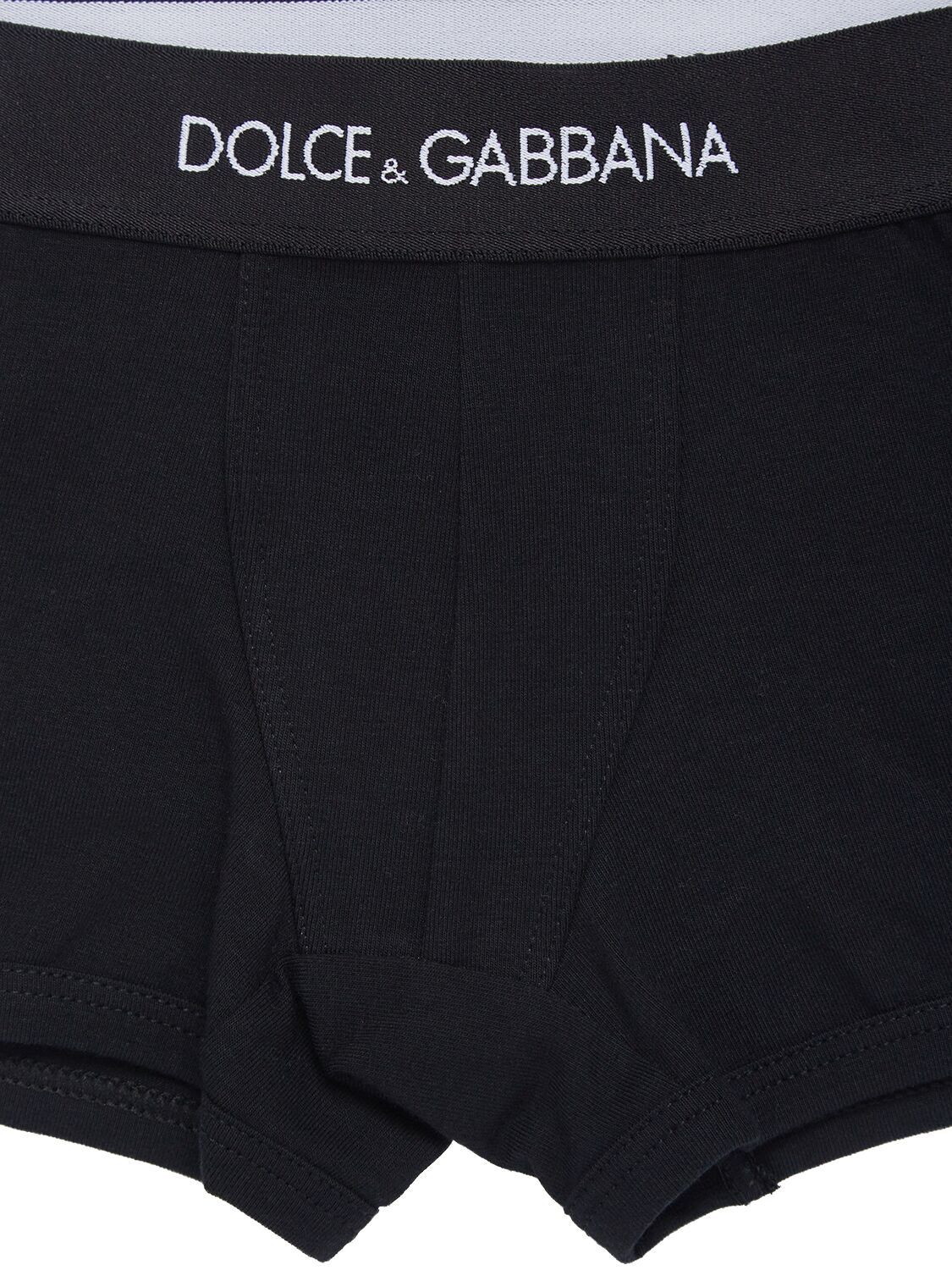 Shop Dolce & Gabbana Set Of 2 Logo Cotton Boxer Briefs In Black