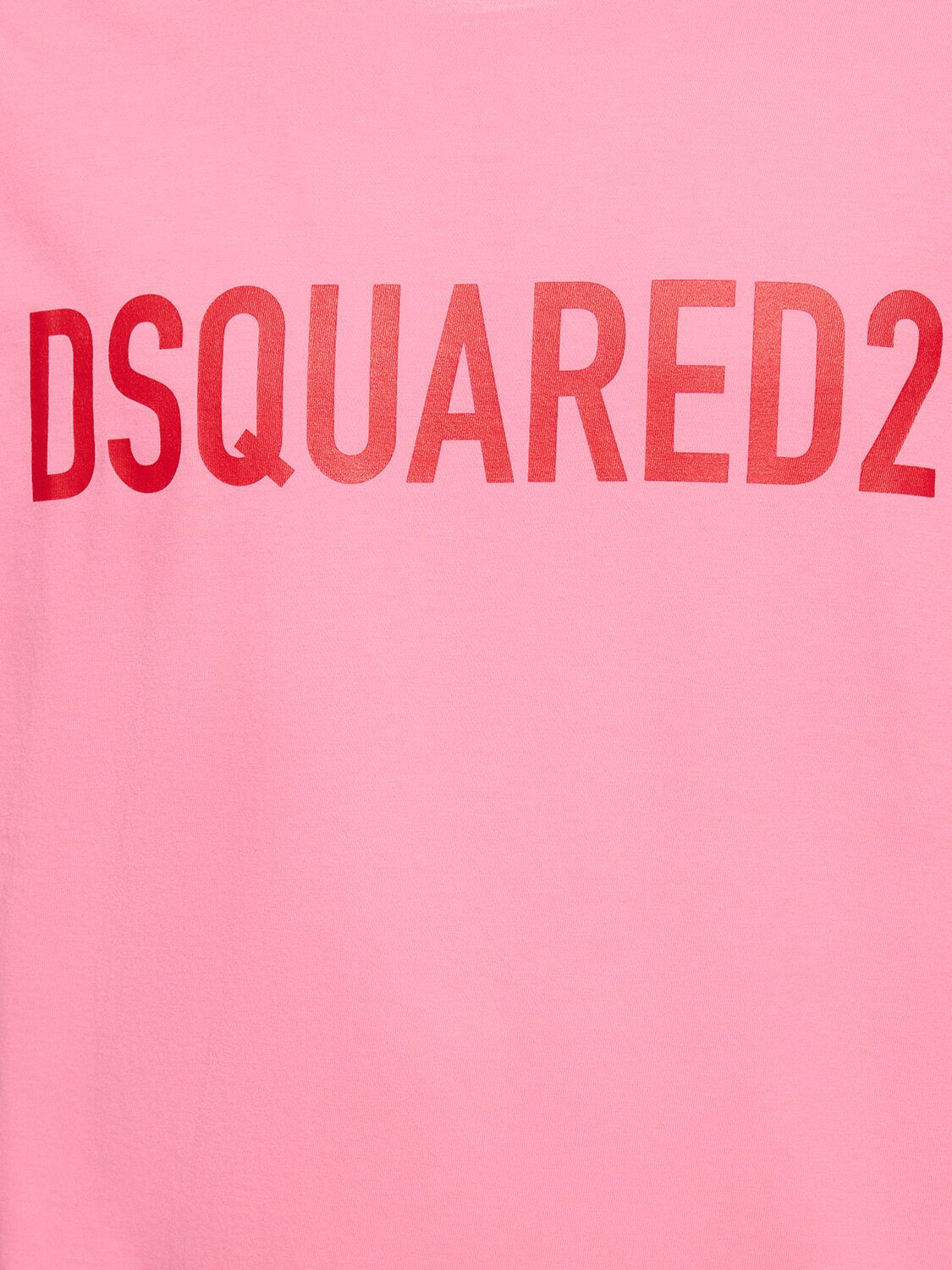 Shop Dsquared2 Loose Fit Printed Cotton T-shirt In Rosa