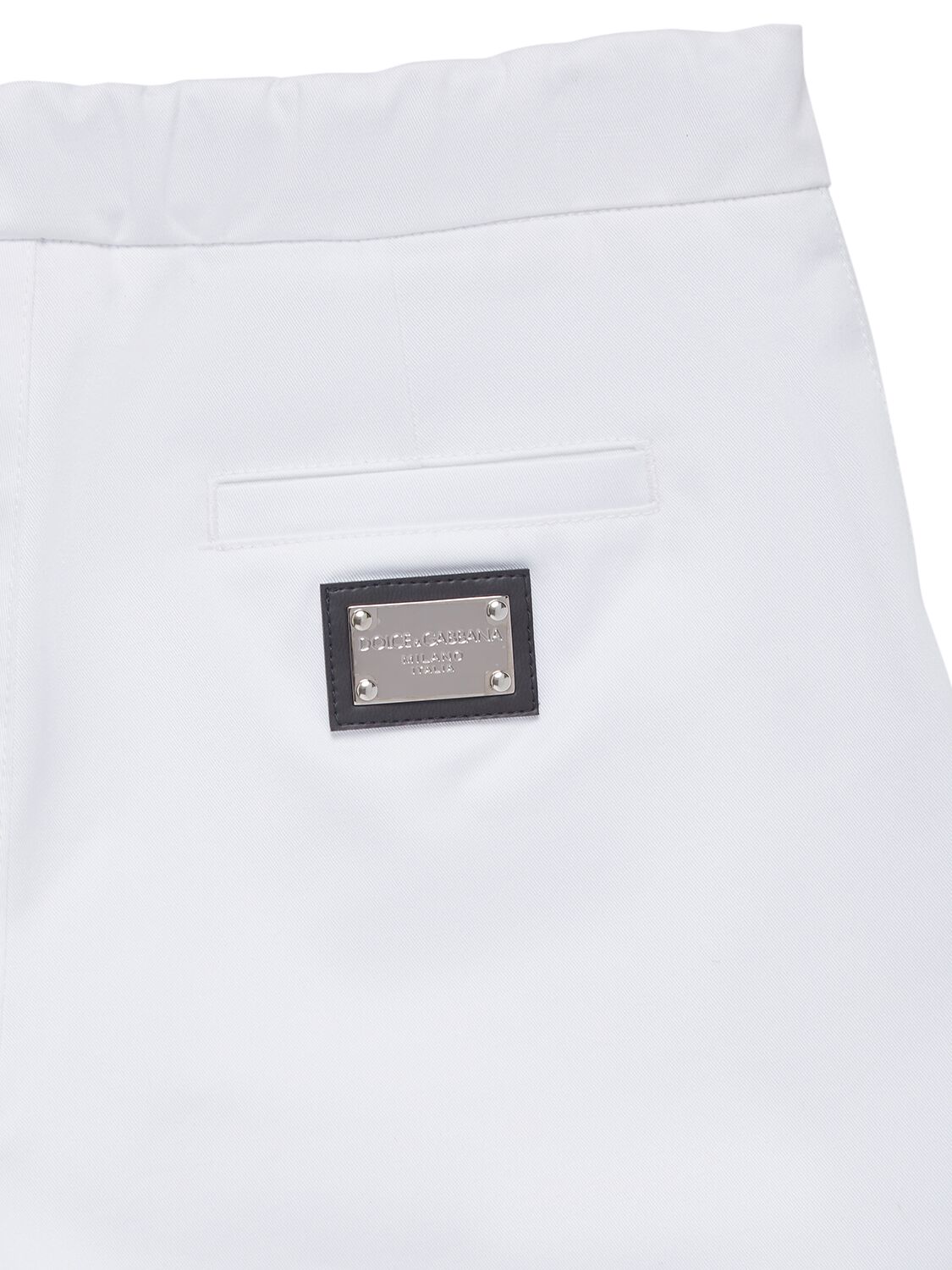 Shop Dolce & Gabbana Logo Printed Stretch Cotton Shorts In Weiss