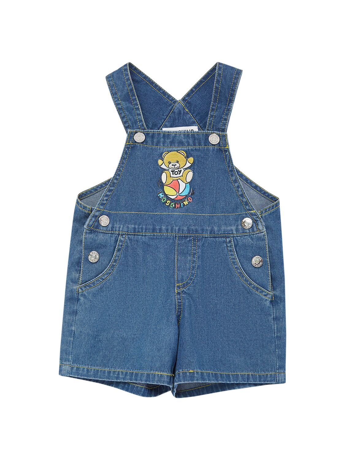 Shop Moschino Cotton T-shirt & Chambray Jumpsuit In Blue,multi