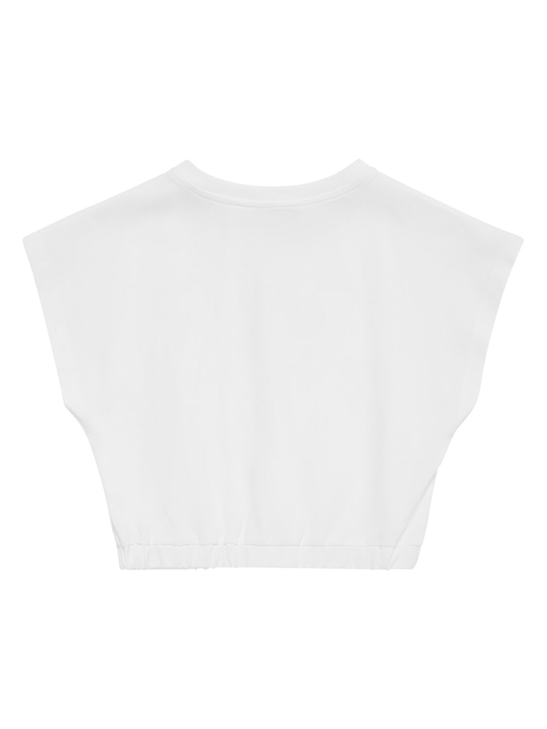 Shop Moschino Cotton Jersey Cropped T-shirt & Skirt In White