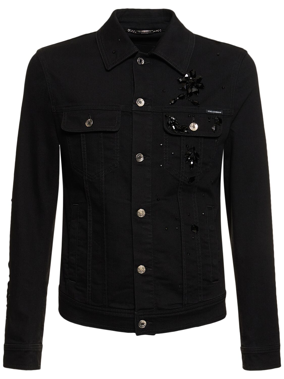 Shop Dolce & Gabbana Stretch Denim Jacket In 블랙