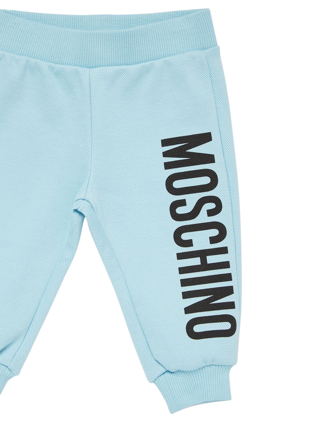 Shop Moschino Cotton Piquet Sweatshirt & Pants In Blue Sky