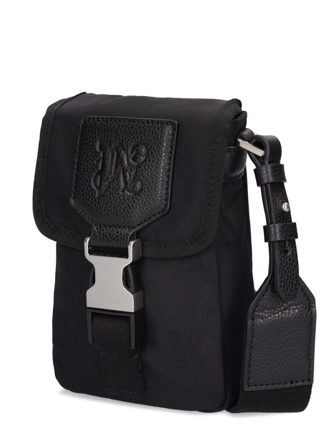 Shop Palm Angels Monogram Nylon Crossbody Bag In Schwarz