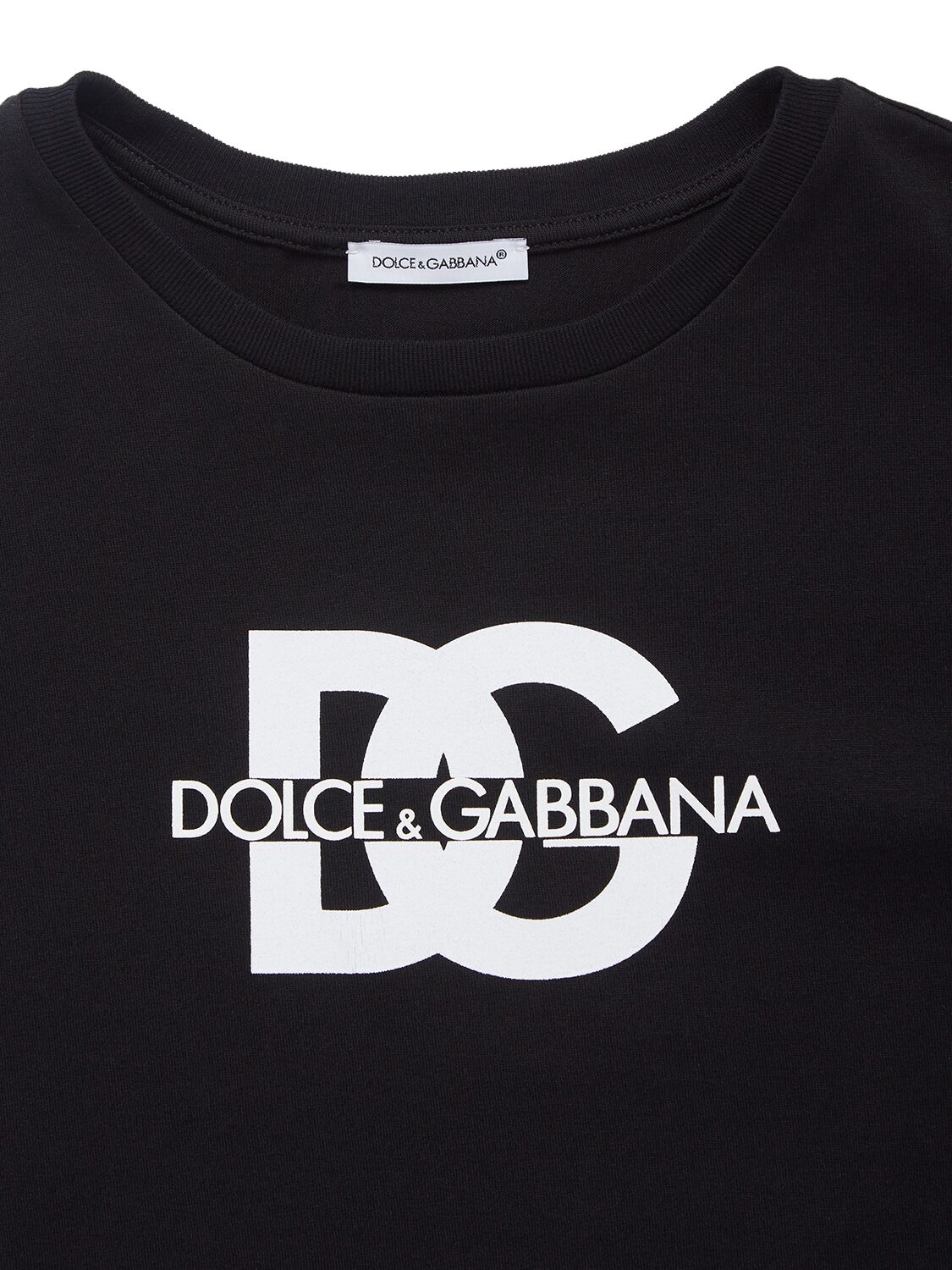 Shop Dolce & Gabbana Logo Printed Cotton Jersey T-shirt In Schwarz