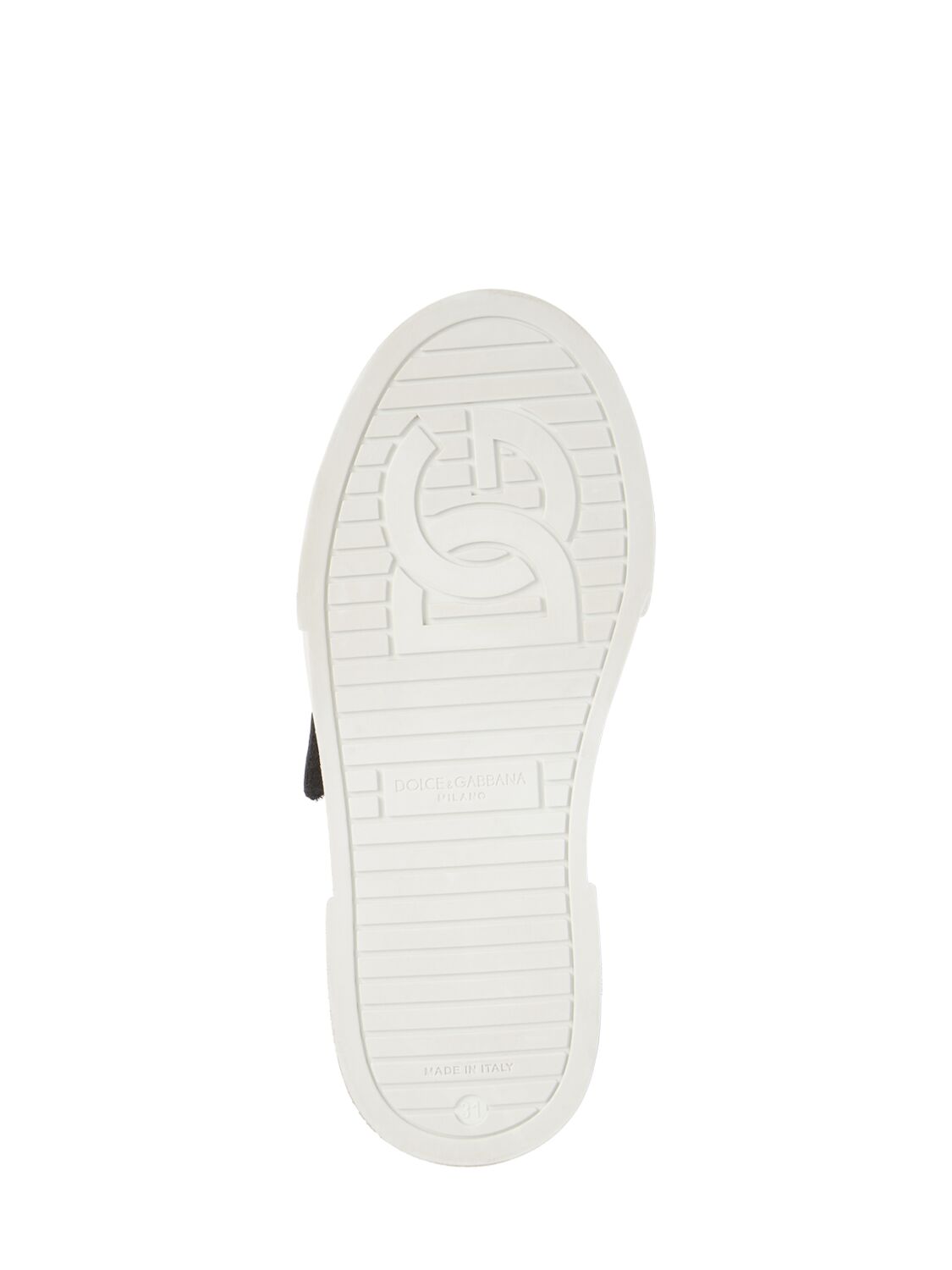 Shop Dolce & Gabbana Leather Strap Sneakers In White,black