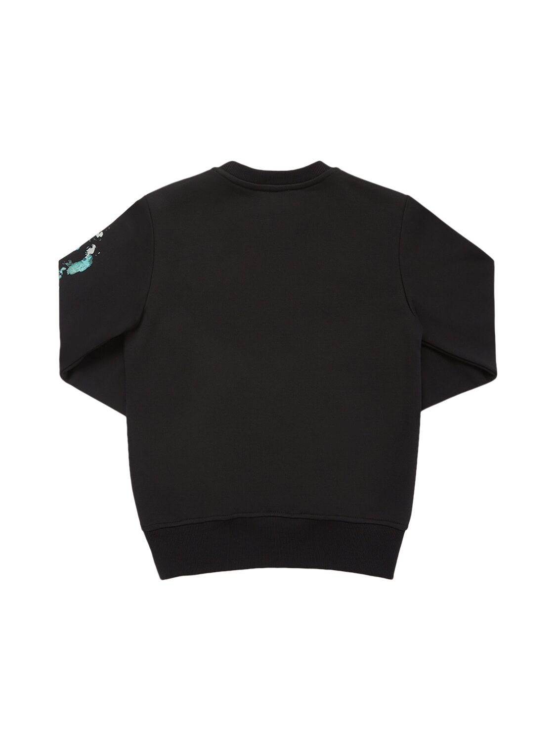 Shop Moschino Cotton Crewneck Sweatshirt In Black