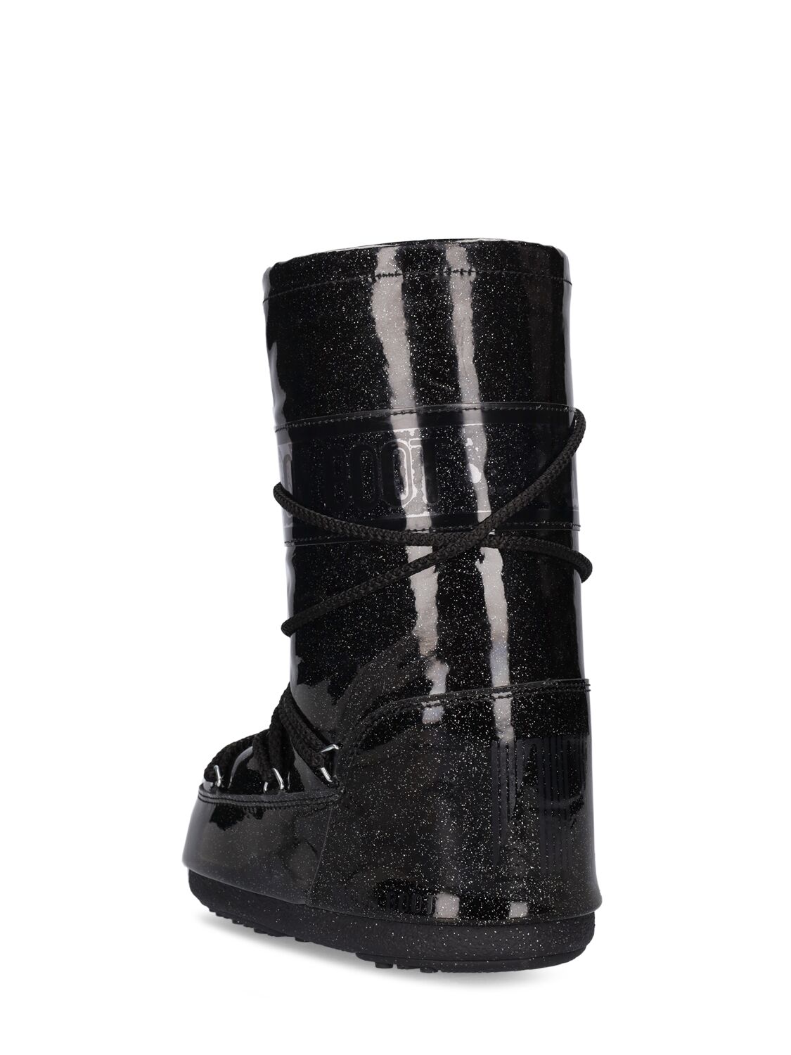 Shop Moon Boot Icon Tall Glitter Nylon Snow Boots In Black