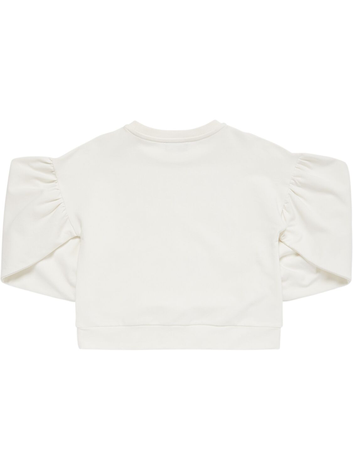 Shop Moschino Cotton Crewneck Sweatshirt In Off-white