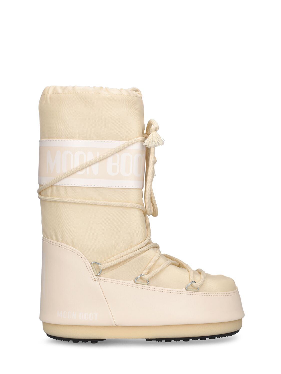 Moon Boot Kids' Icon尼龙高筒雪地靴 In Off White