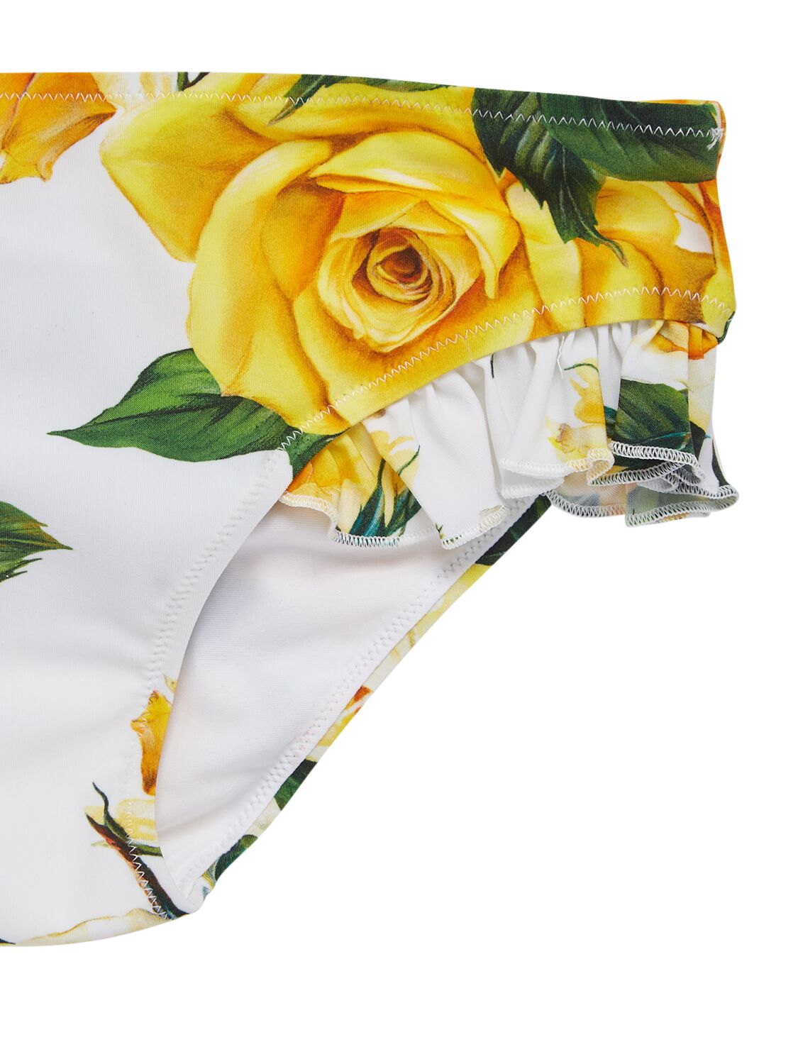 Shop Dolce & Gabbana Flower Printed Bikini Set In Weiss,gelb