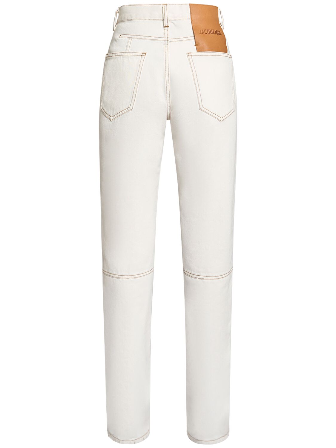 Shop Jacquemus Le De-nîmes Droit High Rise Jeans In Off-white