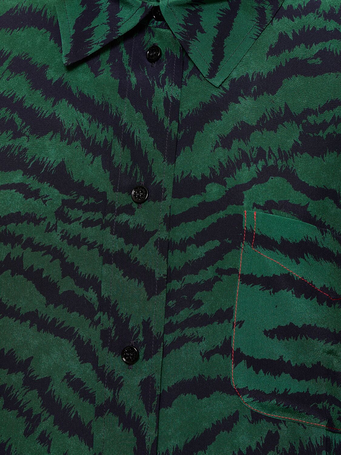 Shop Victoria Beckham Printed Silk Pajama Shirt In Grün,bunt