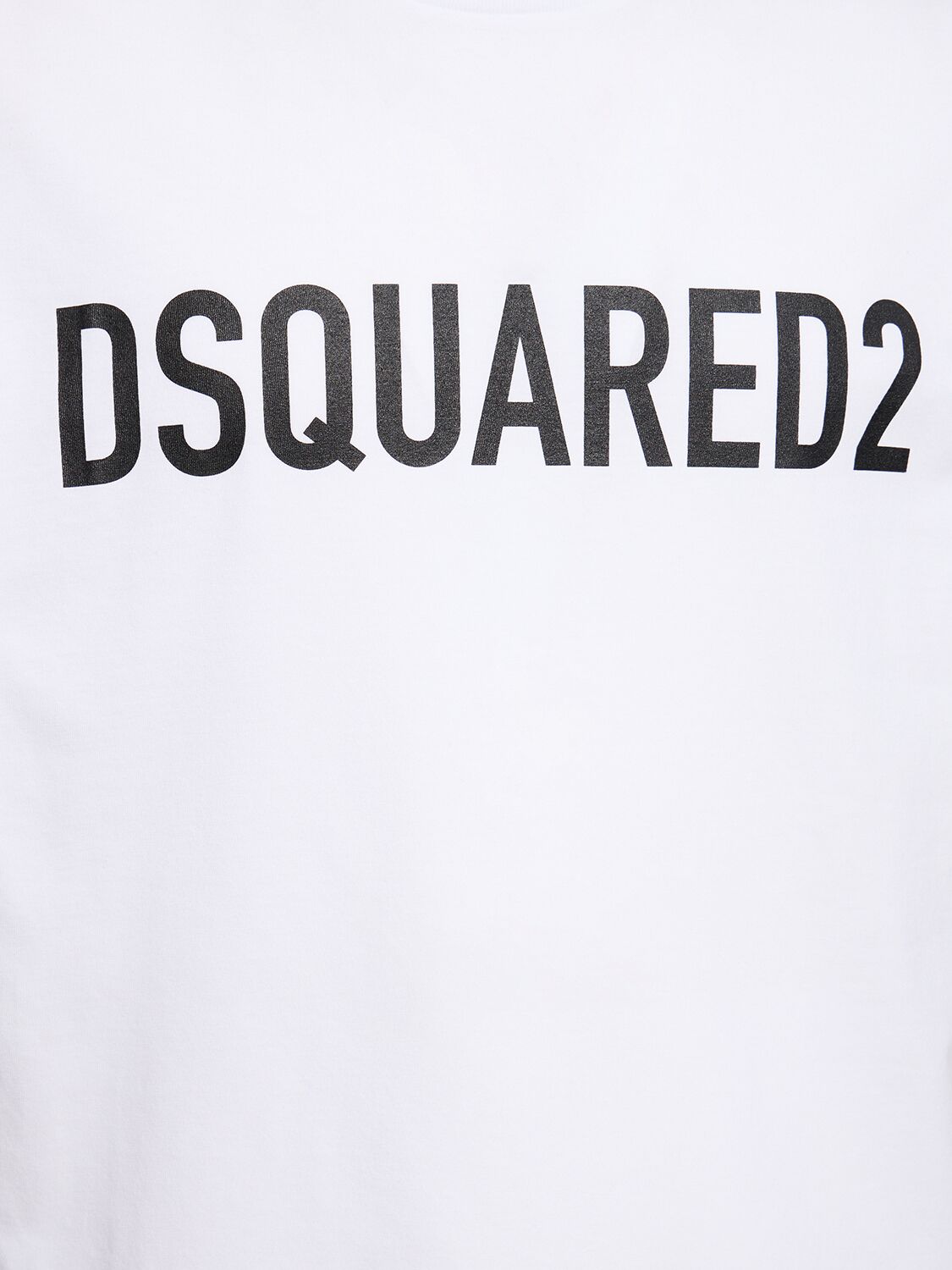 Shop Dsquared2 Loose Fit Printed Cotton T-shirt In Weiss