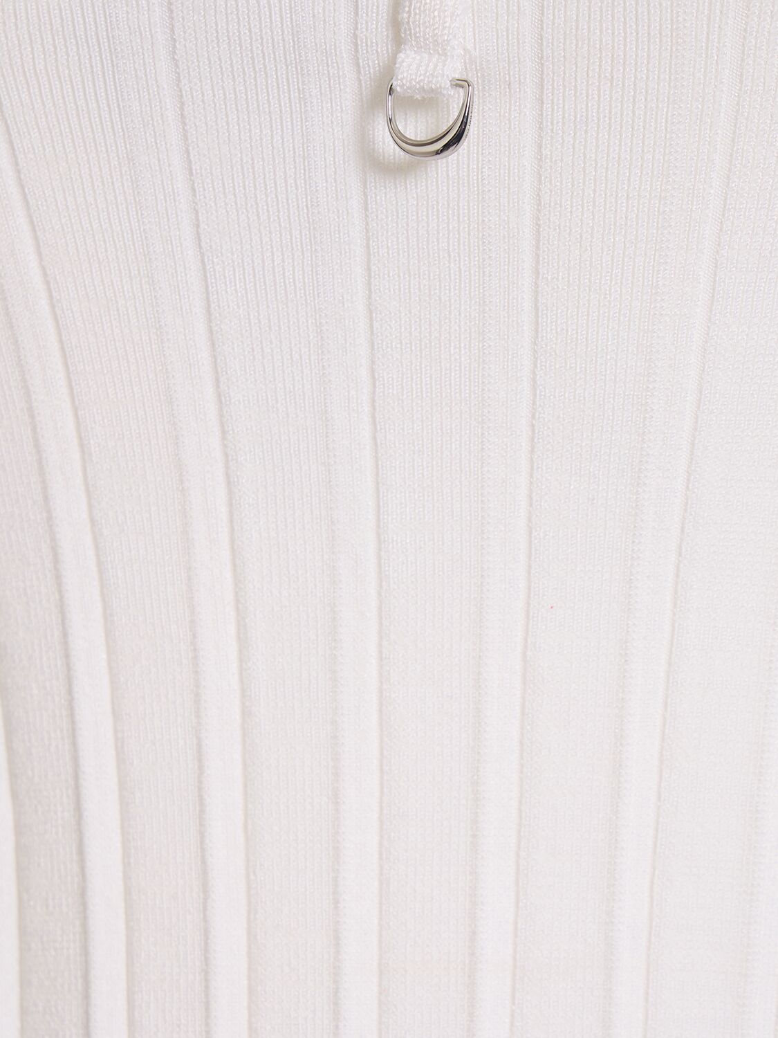 Shop Jacquemus Le Haut Maille Plissé Knit Top In White,black