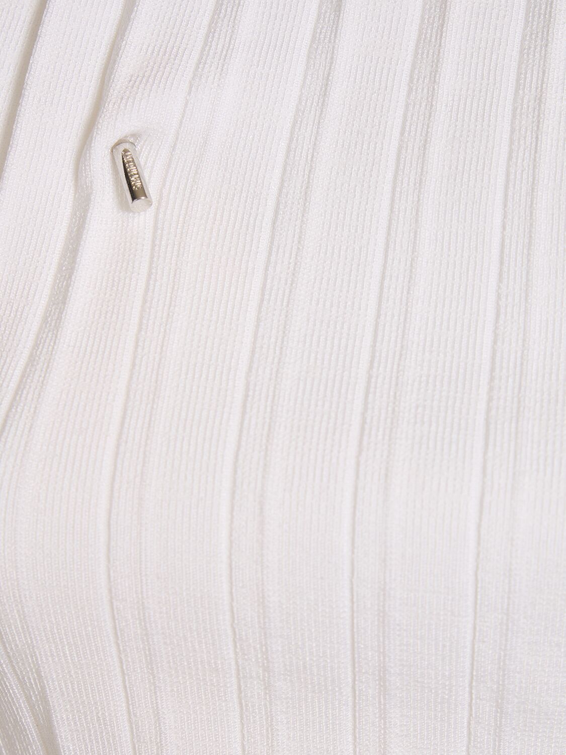 Shop Jacquemus Le Haut Maille Plissé Knit Top In White,black