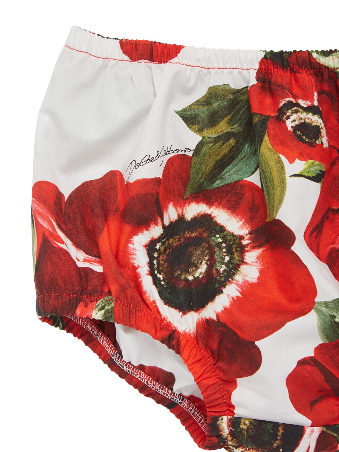 Shop Dolce & Gabbana Printed Cotton Dress W/diaper Cover In Bunt