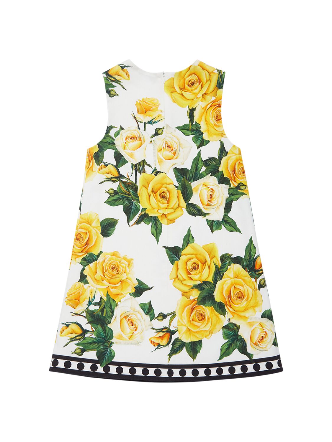 Shop Dolce & Gabbana Flower Printed Stretch Cotton Dress In Weiss,gelb