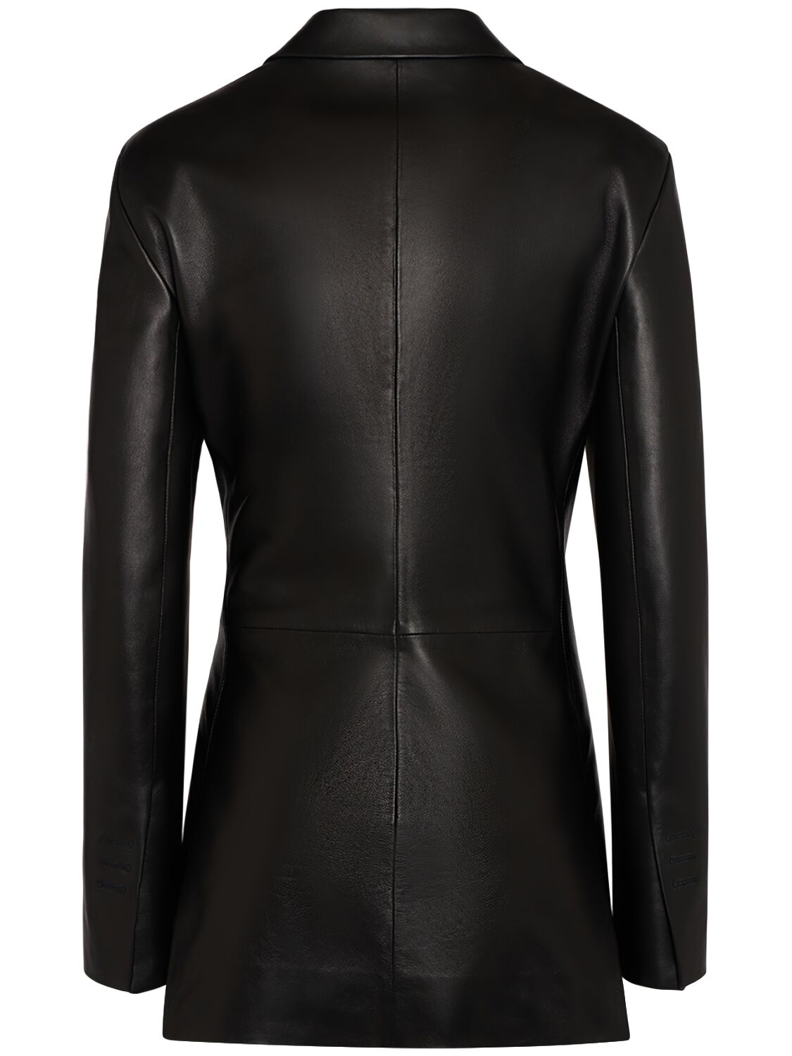 Shop Jacquemus La Veste Tibau Cuir Leather Jacket In Black