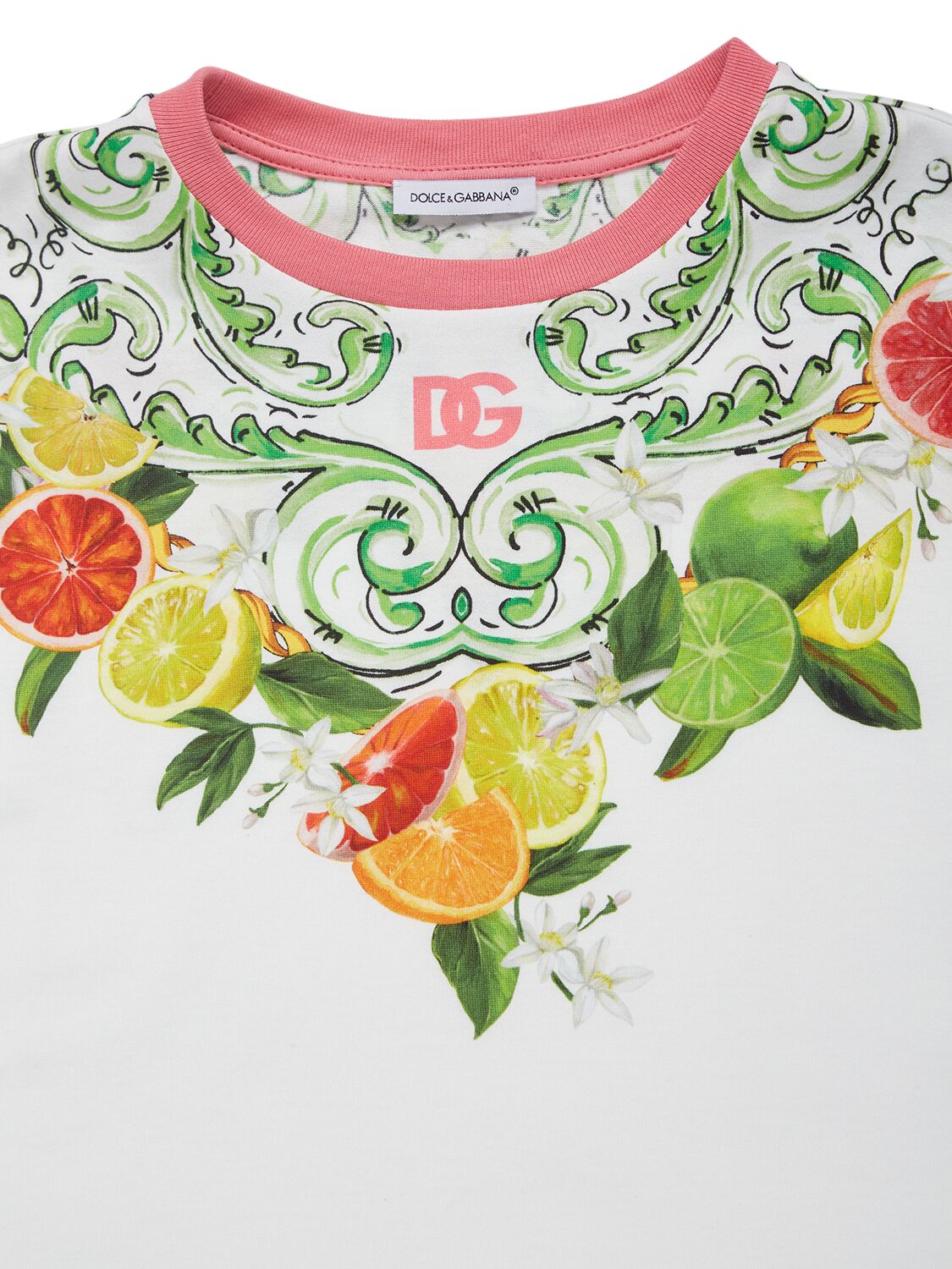 Shop Dolce & Gabbana Fruit Printed Cotton T-shirt In Weiss