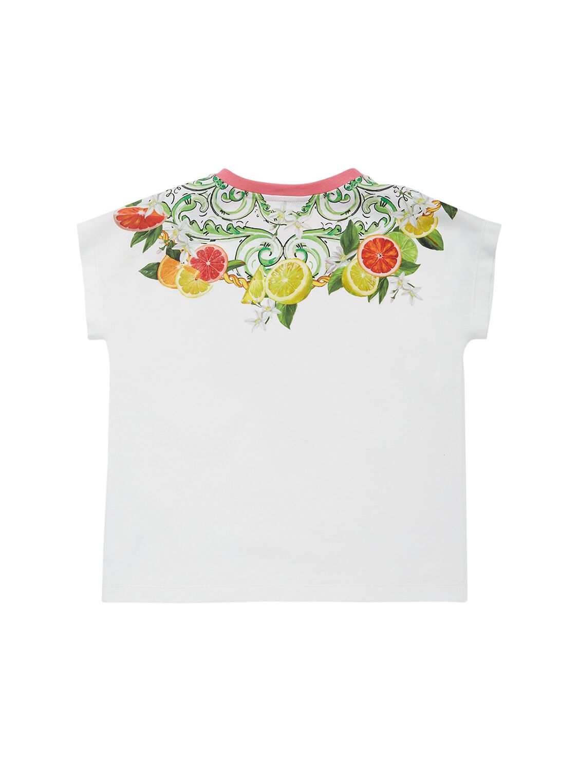 Shop Dolce & Gabbana Fruit Printed Cotton T-shirt In Weiss