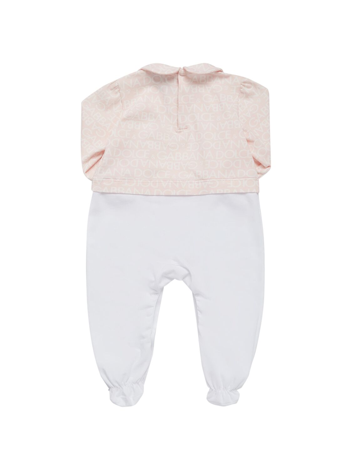 Shop Dolce & Gabbana Cotton Romper, Bib & Hat In Weiss,rosa