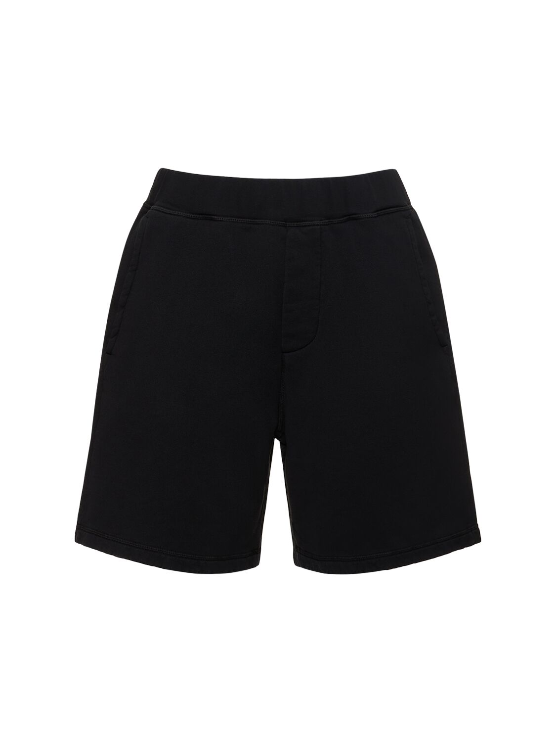 Dsquared2 Shorts Aus Entspanntem Baumwollfleece In Schwarz