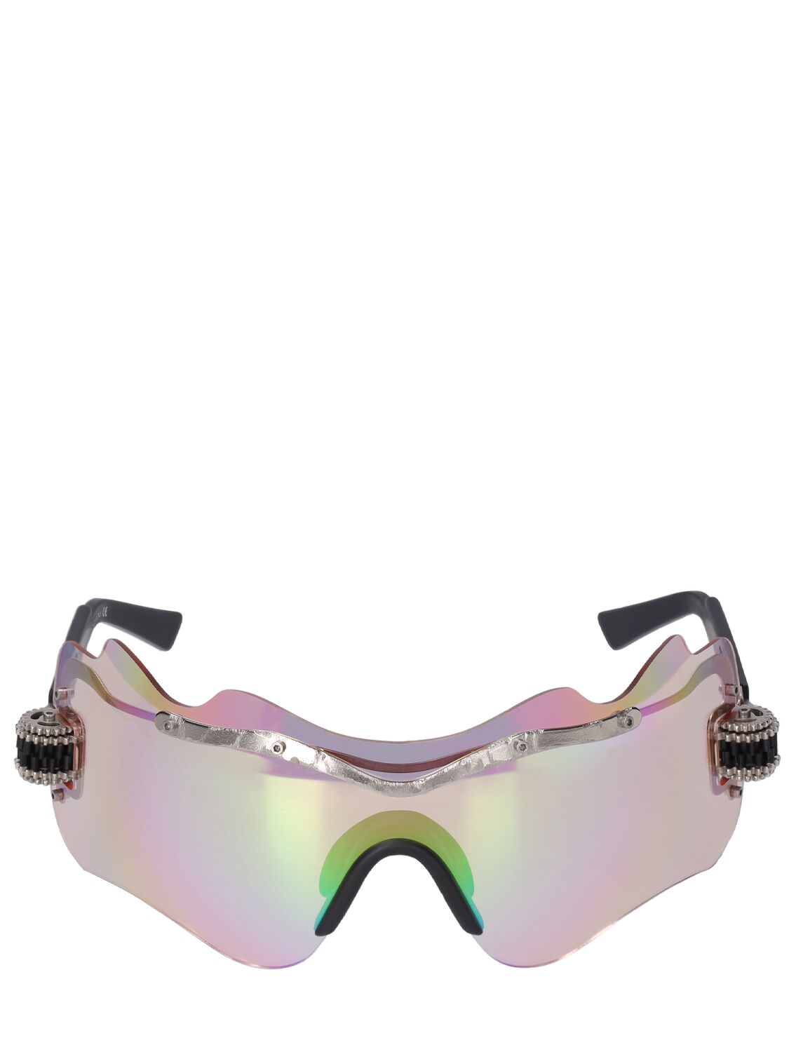Kuboraum Berlin E16  Mask Ruthenium Sunglasses In Silver