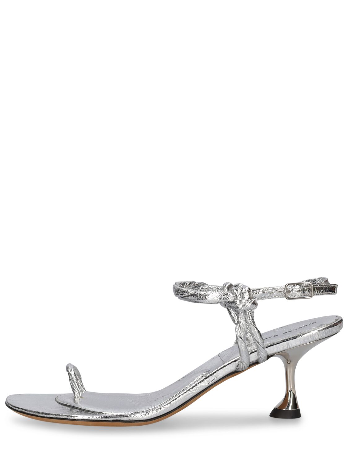 Proenza Schouler 65mm Metallic Leather Toe Ring Sandals In Silver