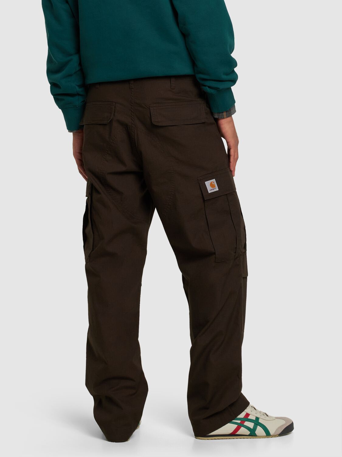 Shop Carhartt L32 Columbia Low Waist Regular Cargo In Tobacco