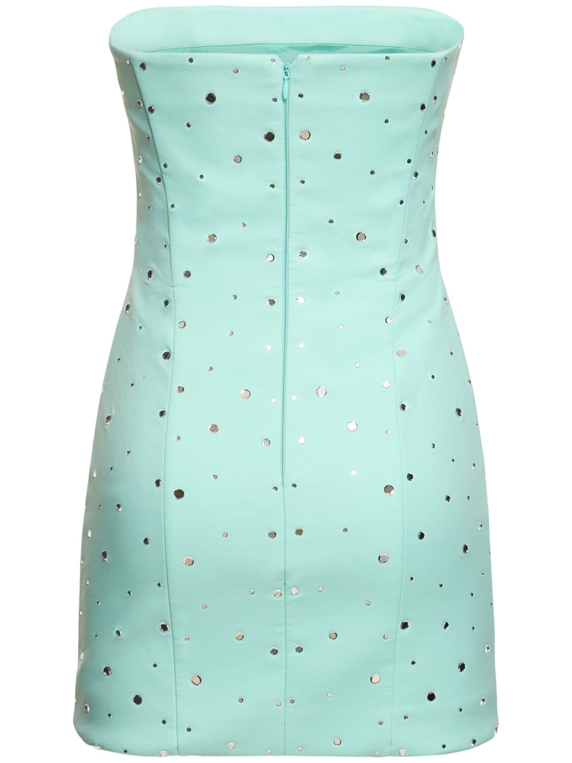 Shop Giuseppe Di Morabito Embellished Strapless Mini Dress In Aquamarine