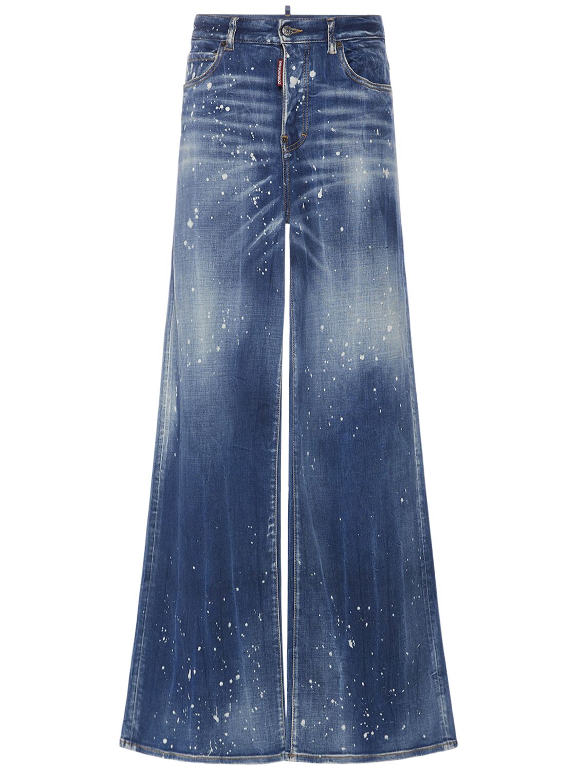 Dsquared2 Traveller Painted Wide Jeans In Blue