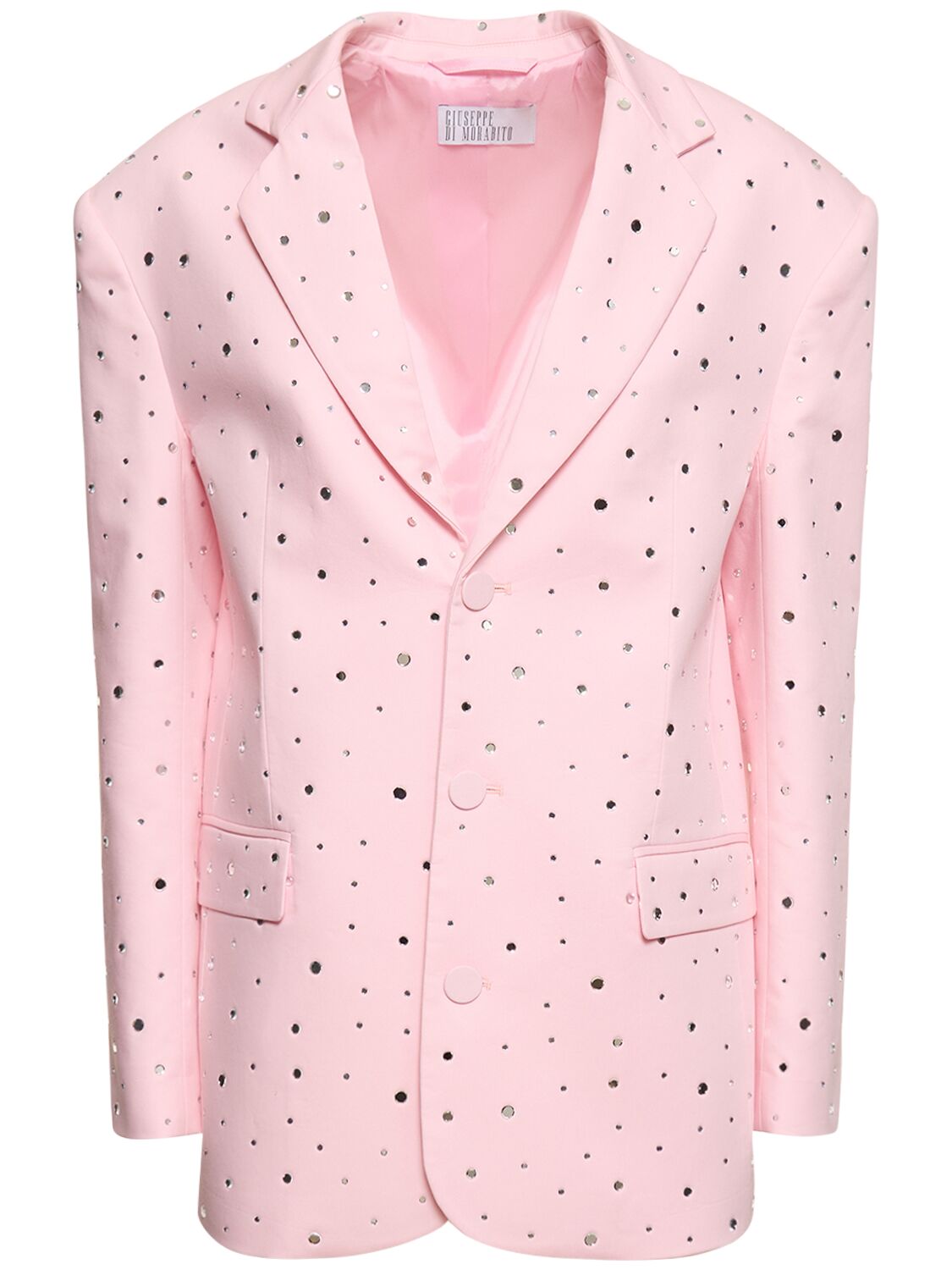 Giuseppe Di Morabito Embellished Cotton Blend Jacket In Pink