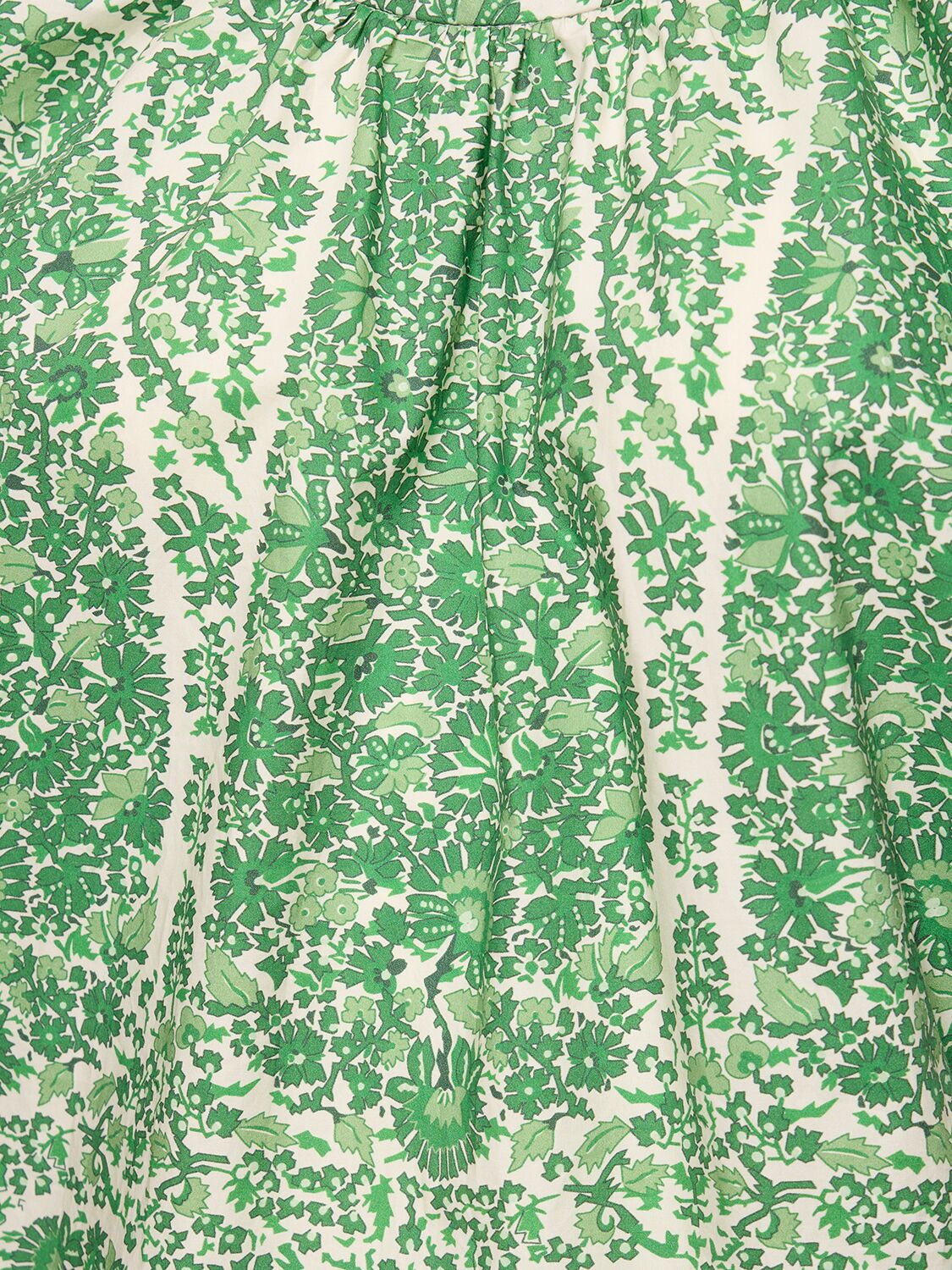Shop Giambattista Valli Printed Poplin Draped Short Sleeve Top In Weiss,grün