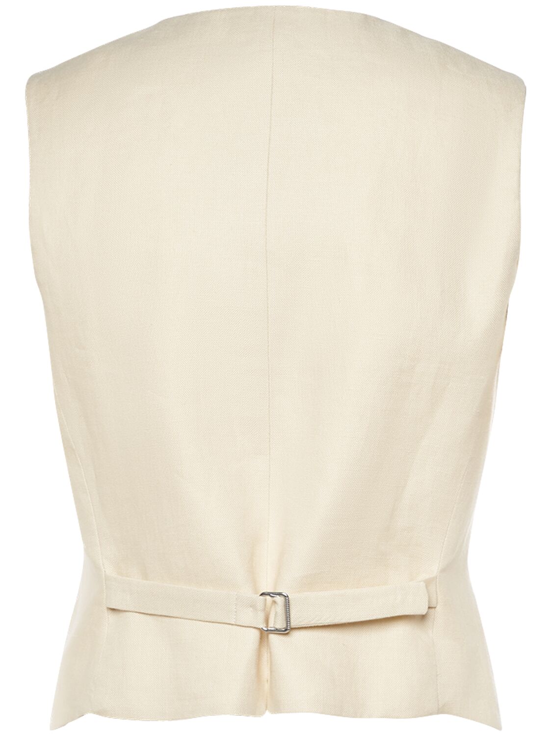 Shop Weekend Max Mara Pacche Linen Canvas Vest In Light Beige