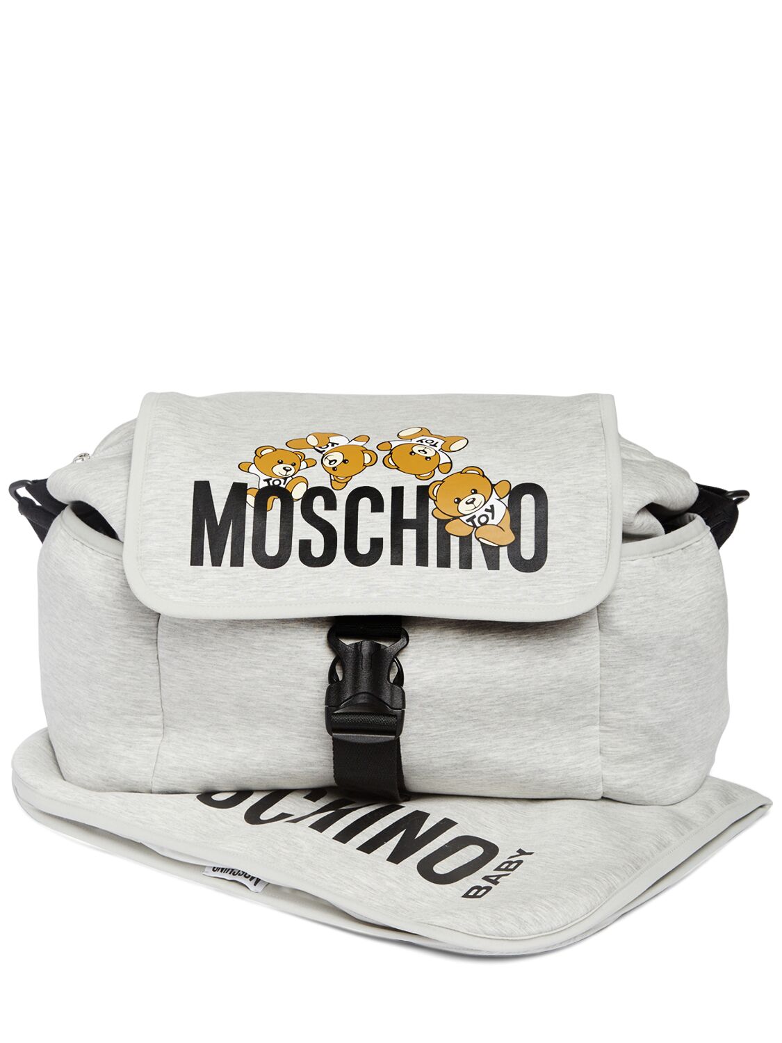 Moschino Kids' Nylon Changing Bag & Mat In Grey