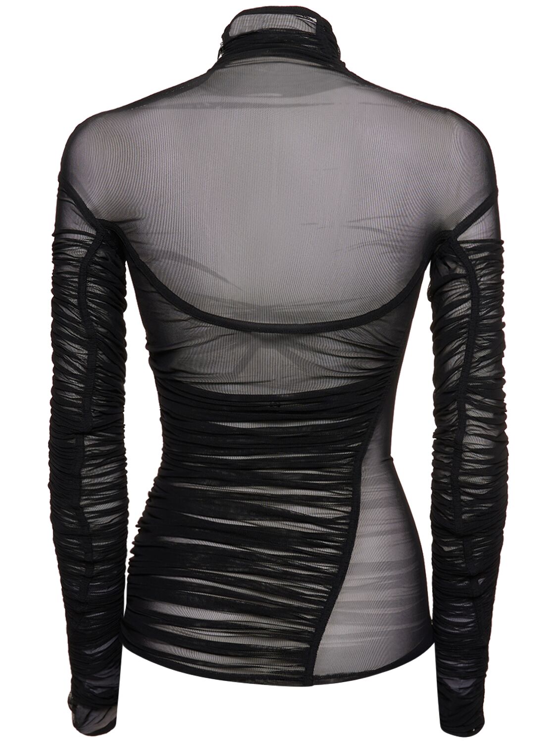 MUGLER MESH LONG SLEEVE TURTLENECK 