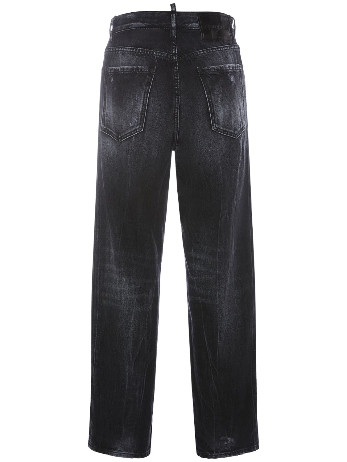 Shop Dsquared2 Boston Distressed High Rise Crop Jeans In Black