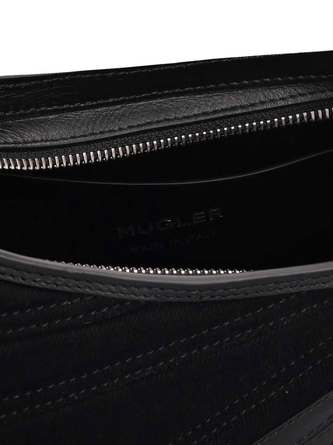 Shop Mugler Medium Spiral Curve Leather Shoulder Bag In Black